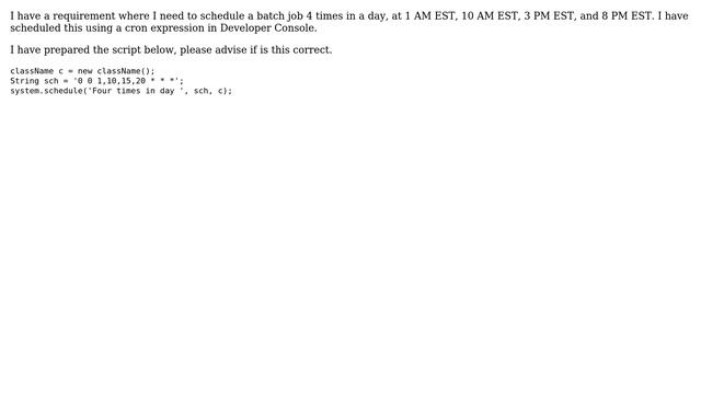 Salesforce: Schedule batch job using cron expression смотреть онлайн