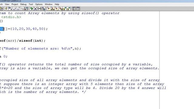 Program 77 #P77 - C program to count Array elements by using sizeof operator #C198 смотреть онлайн