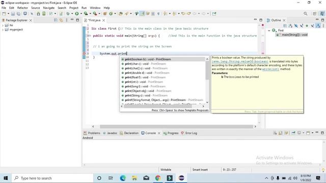 Java first lecture_How to print String in java_1. java tutorials for beginners смотреть онлайн