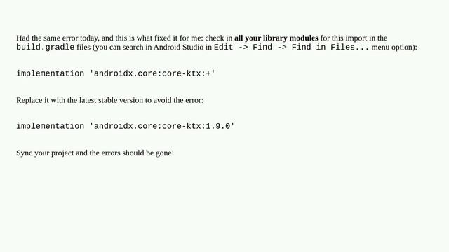 Android Issues were found when checking AAR metadata: androidx.core:core:1.12.0-alpha01 and andro.. смотреть онлайн