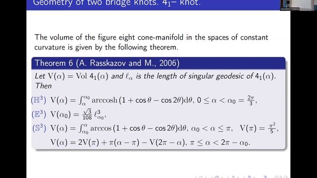 GA 2022: А. Д. Медных — Моделирование узлов и зацеплений в пространствах постоянной кривизны смотреть онлайн