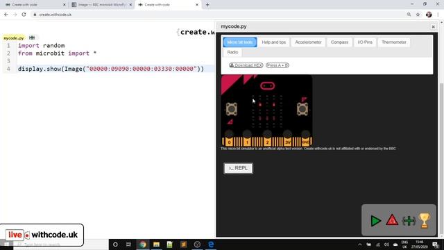 Episode 10 live.withcode.uk Python Live Coding: Animation on micro:bit (no device necessary) смотреть онлайн