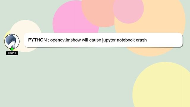 PYTHON : opencv.imshow will cause jupyter notebook crash смотреть онлайн