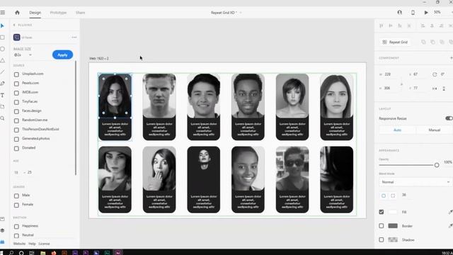 Adobe Xd Tutorial : Repeat Grid | UI & UX Design Tutorial | How to use Tools смотреть онлайн