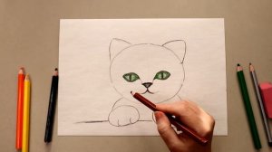 КАК НАРИСОВАТЬ КОТЕНКА ? ЛЁГКИЙ СПОСОБ