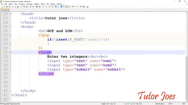 Calculate gcf and lcm Using Function In PHP Tamil смотреть онлайн
