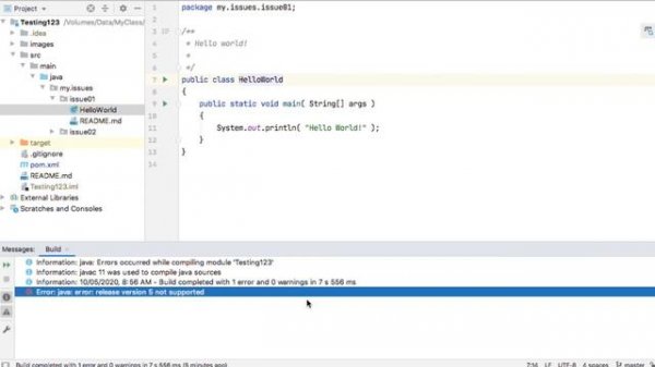 Error:java: error: release version 5 not supported