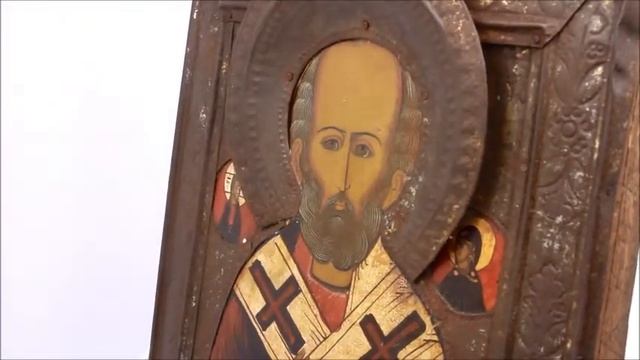 Купить икону в Москве и дешево: икона старинная Николай Чудотворец. DR0274. смотреть онлайн