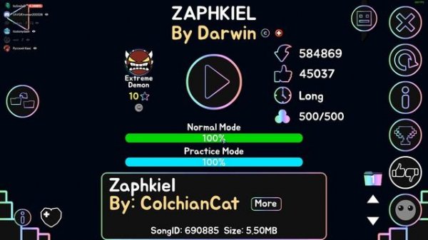 ZAPHKIEL 100% (EXTREME DEMON) BY DARWIN [300FPS]