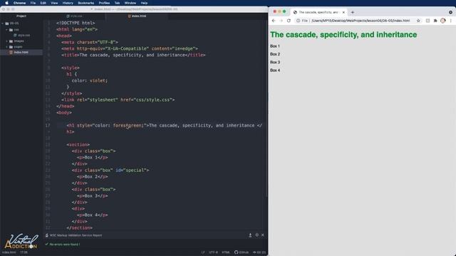 CSS: The cascade, specificity and inheritance смотреть онлайн