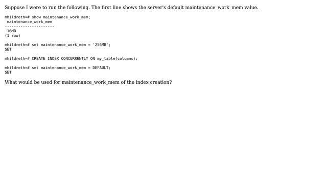 What run-time configuration parameters are used for concurrent index creation смотреть онлайн
