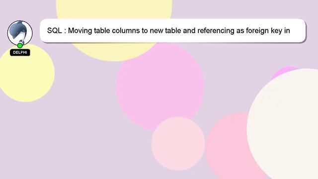 SQL : Moving table columns to new table and referencing as foreign key in PostgreSQL смотреть онлайн