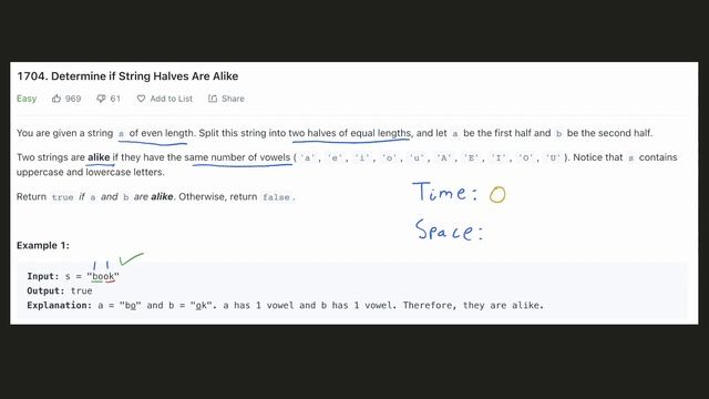 Determine if String Halves Are Alike - Two Pointers - Python смотреть онлайн
