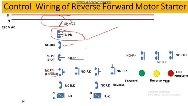 Reverse Forward Starter Wiring Diagram | Power Wiring | Control Wiring смотреть онлайн