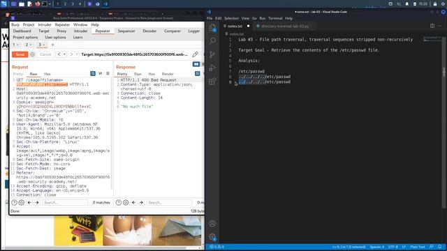 Directory Traversal - Lab #3 File path traversal, traversal sequences stripped | Short Version смотреть онлайн