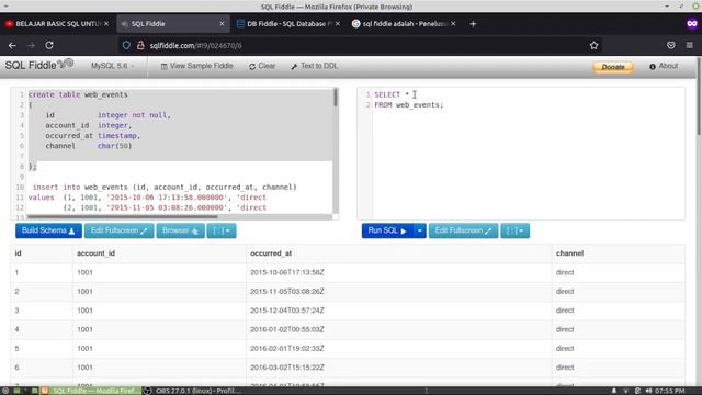 BELAJAR TOOLS SQL ONLINE MENGGUNAKAN SQLFIDDLE DAN DBFIDDLE смотреть онлайн