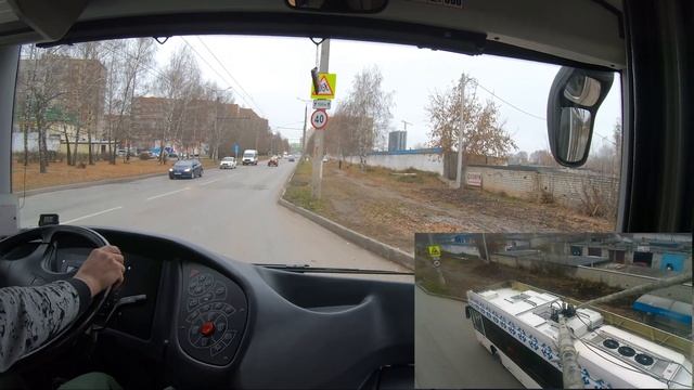 Из кабины и со штанги | Троллейбус УТТЗ - 6241 (Маз 203Т), Чебоксары. смотреть онлайн