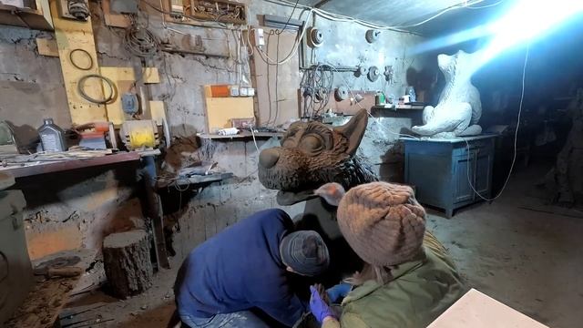 как сделать скульптуру ВОЛКА из арт бетона. мастер класс. смотреть онлайн