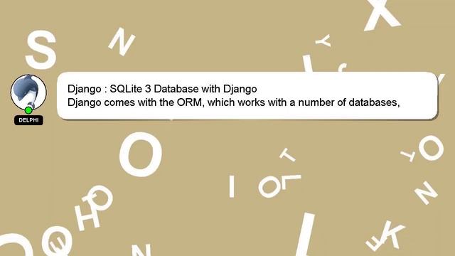 Django : SQLite 3 Database with Django смотреть онлайн