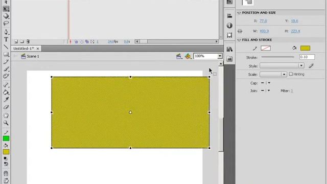 Масштабирование объекта в Adobe Flash CS4 (19/46) смотреть онлайн