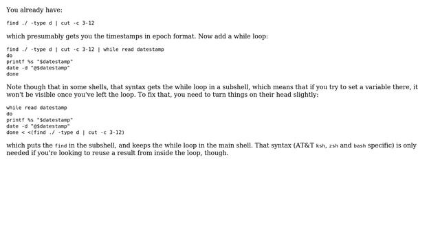 Unix & Linux: How to chain the commands 'date -d @xxxxxx' and 'find ./'? (9 Solutions!!) смотреть онлайн