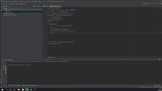 Как создать генератор пароля на PyQT5 смотреть онлайн