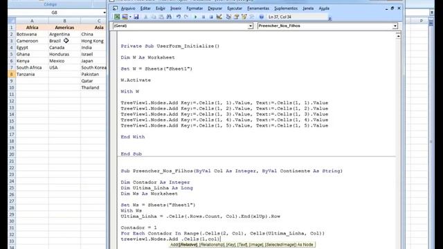 Controle Treeview no Excel Nós Filhos | Hierarquia do Controle Treeview no VBA смотреть онлайн