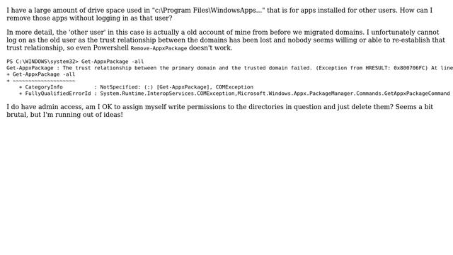 How can I delete Windows Apps (AppX) for Other Users? смотреть онлайн
