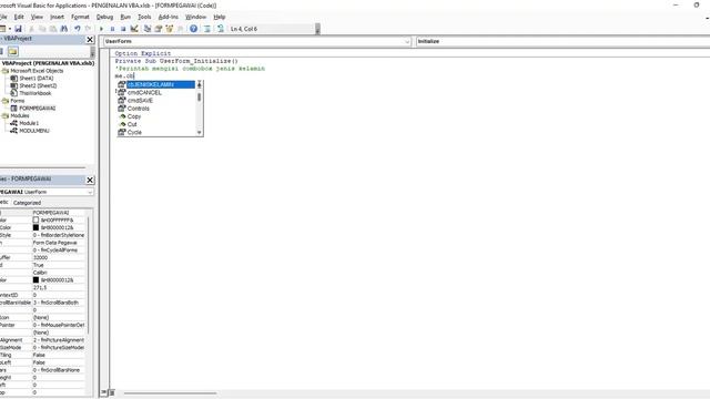 MATERI DASAR VBA EXCEL - TIPE DATA, DESAIN FORM DAN OBJECT, CODING DASAR смотреть онлайн