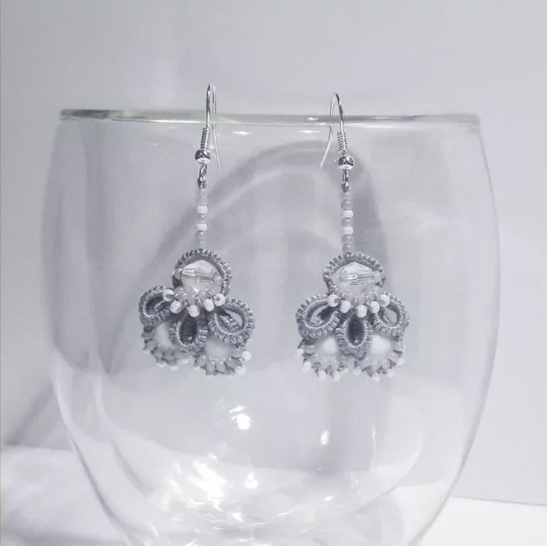 Фриволите Анкарс. Серьги 