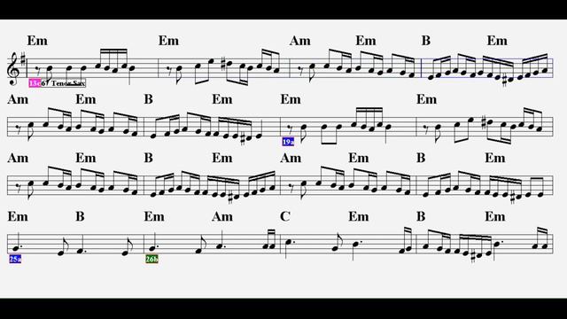BÖYLE GELMİŞ BÖYLE GİDER--Em--(Play Along)-:Guitar,Keyboard,Flute,Violin,Accordeon,Melodica,Recorde