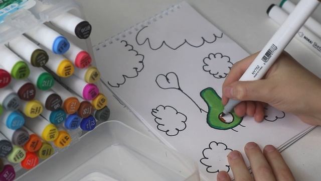 Рисуем #авокадо скетч маркерами / #рисунки маркерами смотреть онлайн