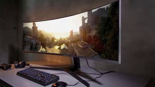 Samsung presents 3 new monitors one of the monitors with space saving can be pushed against the wal смотреть онлайн