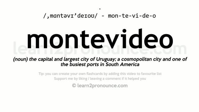 Pronunciation of Montevideo | Definition of Montevideo смотреть онлайн