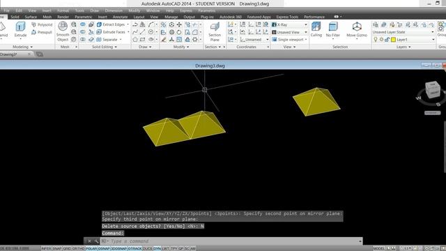 MIRROR command in AutoCAD 3d in 2 minutes смотреть онлайн