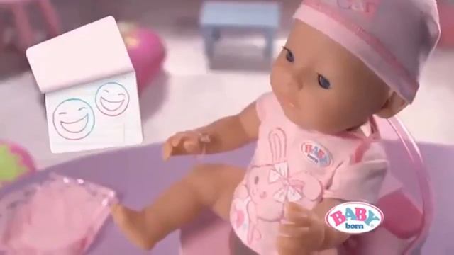 Интерактивный игрушечный унитаз для куклы Baby Born смотреть онлайн