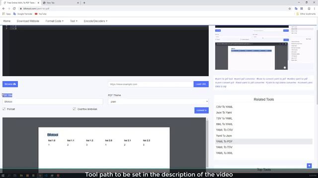 Free Online YAML To PDF Table Converter смотреть онлайн