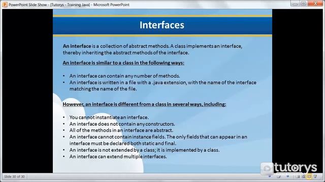 What is the concept of interface in Java? смотреть онлайн