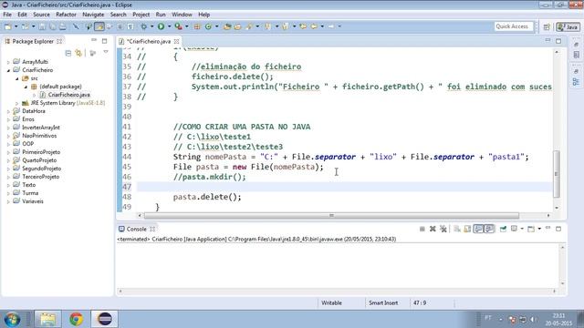 067 Java nivel basico Criação de ficheiros e pastas no Java Parte 5 смотреть онлайн