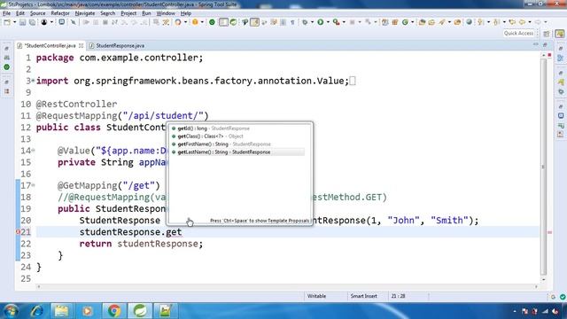 Lombok Getter & Setter with @Getter & @Setter annotations смотреть онлайн