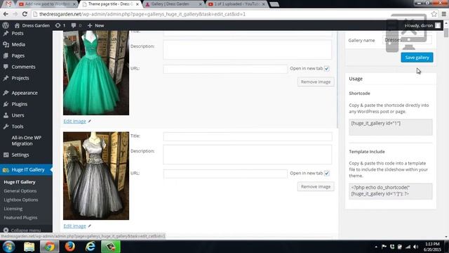 Edit images in Huge IT gallery Wordpress Plugin смотреть онлайн