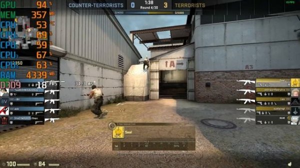 Intel Celeron N3450 \ Intel HD Graphics 500 \ 8GB RAM \  CS:GO Benchmark low settings @720p