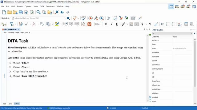 Creating a Task Using Oxygen XML Editor смотреть онлайн