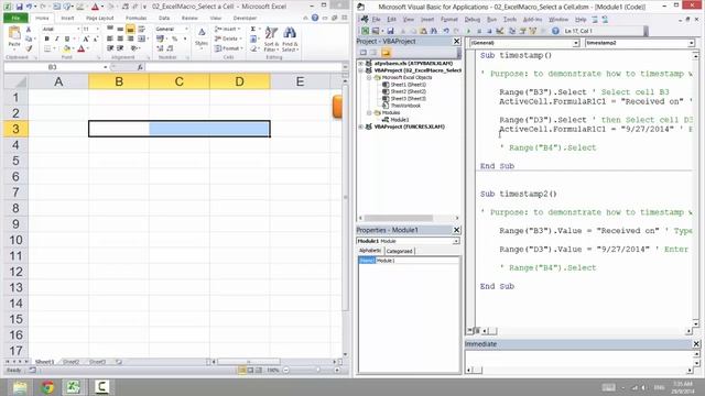 02 Excel Macro Select a Cell смотреть онлайн