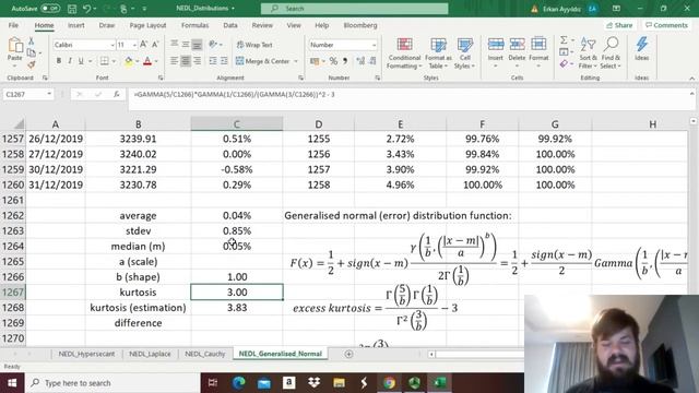 Modelling stock returns - generalised normal (error) distribution (Excel) смотреть онлайн