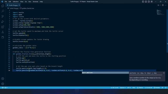 Creating a Beautiful Fractal Tree using Python and Turtle Graphics смотреть онлайн