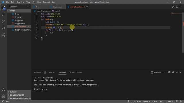 Sum of Natural number/N term in C program | control statement in C | for loop смотреть онлайн