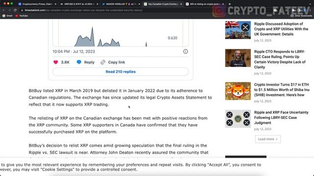 5 МИНУТ НАЗАД!!! RIPPLE XRP БЫЛ ТИХО ДОБАВЛЕН НА ПОПУЛЯРНУЮ КАНАДСКУЮ КРИПТОБИРЖУ 2023 ПРОГНОЗ РИПЛ смотреть онлайн