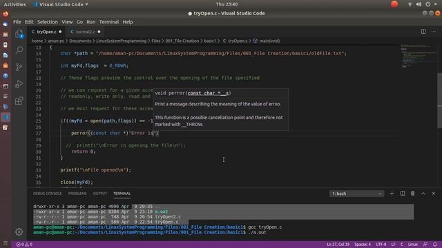 Opening a File using open system call | Part 2 смотреть онлайн