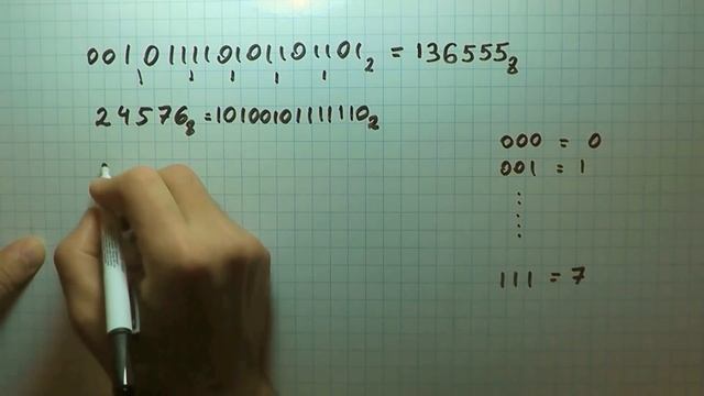 Перевод между двоичной, восьмеричной, и шестнадцатеричной системой счисления смотреть онлайн